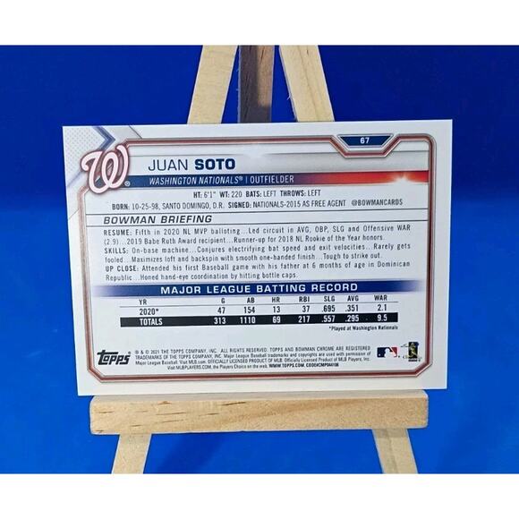 2021 Bowman - Juan Soto #67 Neon Green Border SP 132/399 - Picture 3 of 6